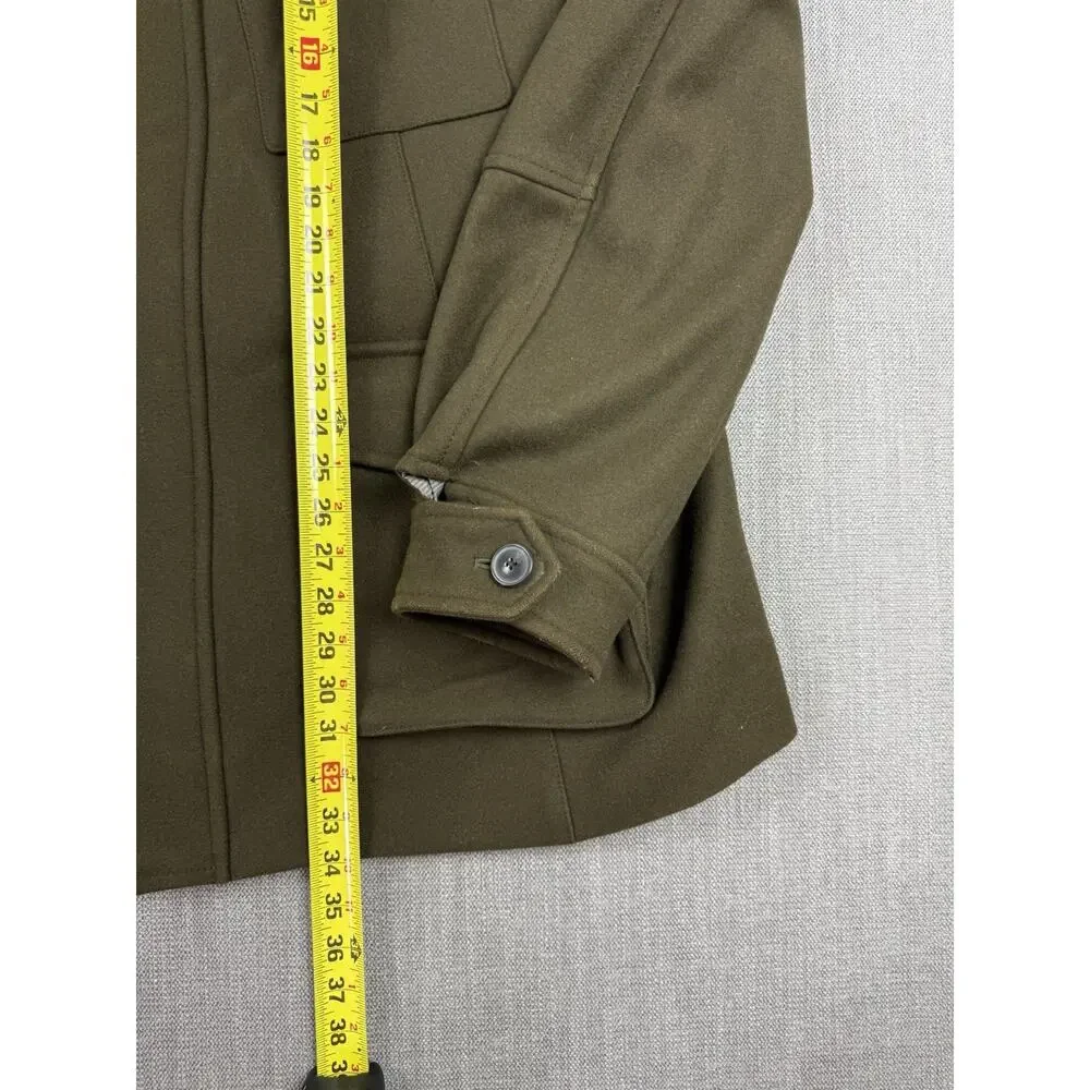 Banana Republic Mario Bellucci Wool Field Jacket Coat Olive Green Mens XXL Hood